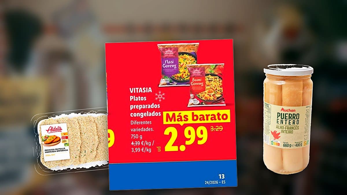 Bandeja de plato preparado Mercadona Aldelís en mesa de comedor con luz cálida de atardecer, lista para calentar
